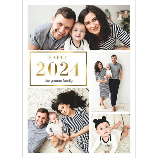 Happy New Year Foil Holiday Photo Cards